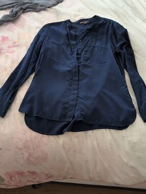 Vince navy button-up top